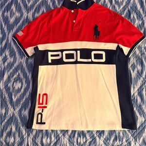 Ralph Lauren Red and Navy Polo Shirt